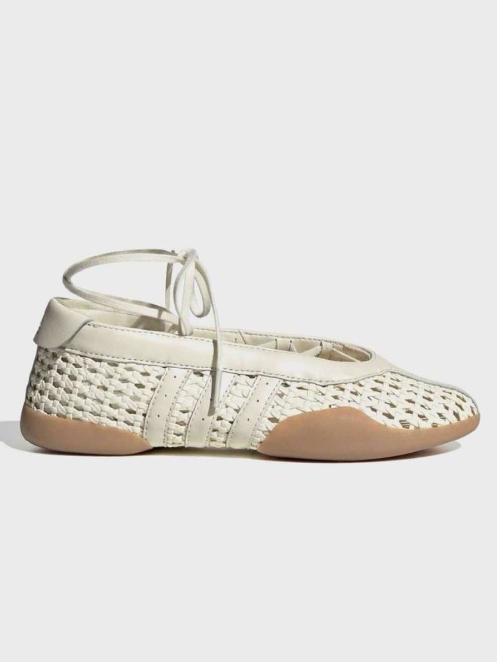 Adidas TAEKWONDO MEI Cream Lace-Up Ballet Flat